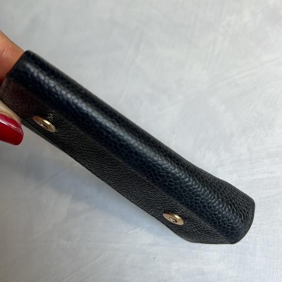 Auth. CHANEL Black Caviar Leather Six Key Holder Case Mini Wallet Case VTG - Picture 14 of 16